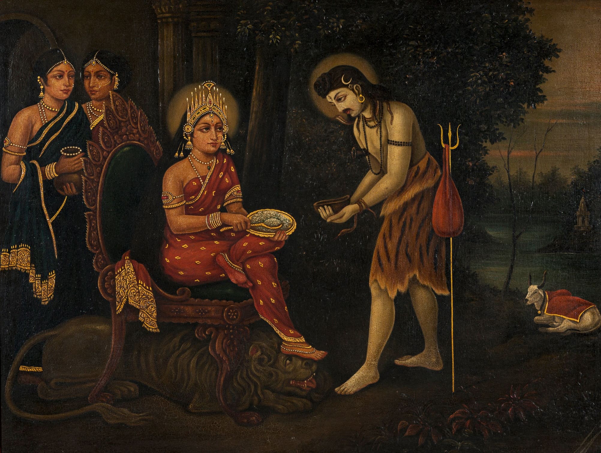 Devi Annapurna Offering Food to Lord Shiva
